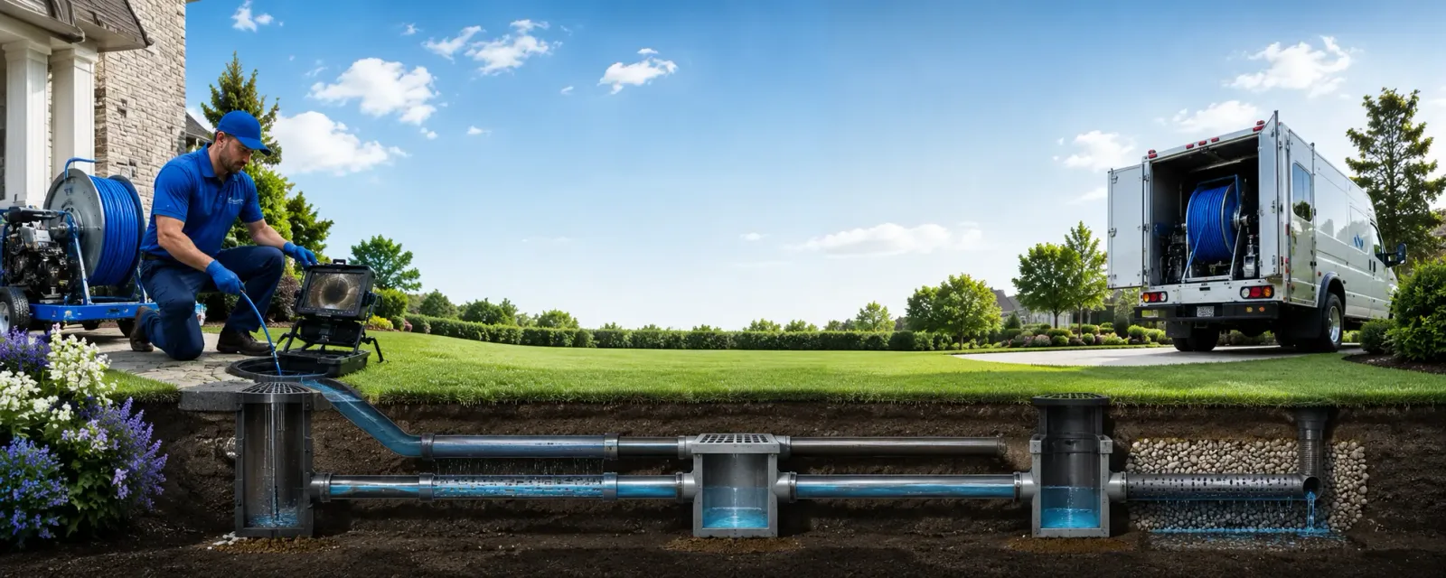 Outdoor drain cleaning information for New Holland, SD